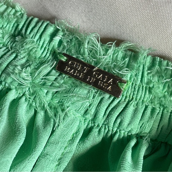Cult Gaia- Theia Cutout Backless Maxi Dress Green Textured Size Large Vacation - Picture 15 of 16